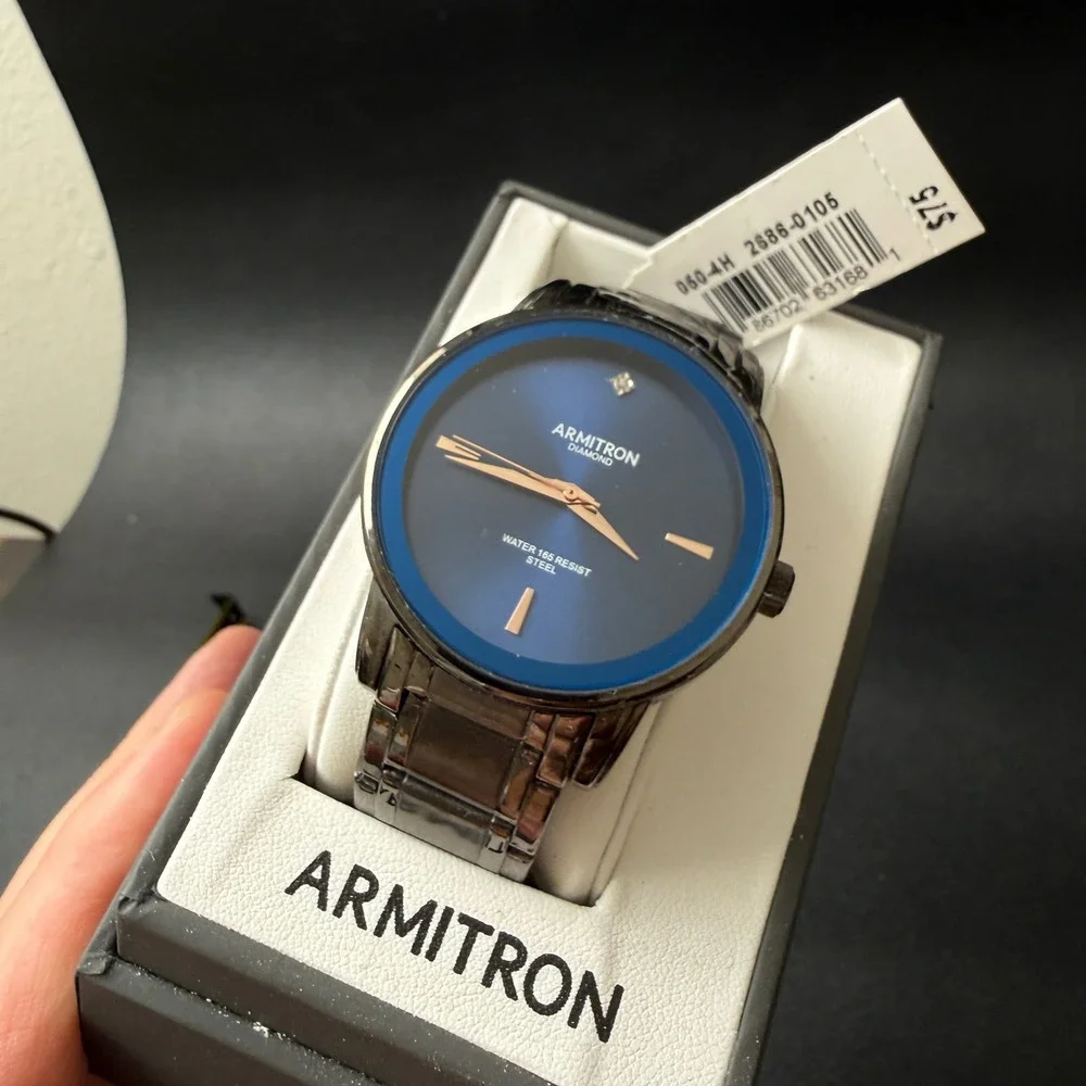 MSRP‎ $75 Armitron 20/5263DG Men's Diamond-Accented Bracelet Watch New